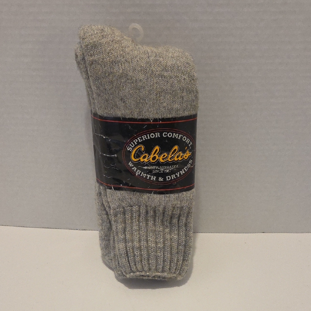 Vintage Cabelas Thermal Socks Men XLarge Wool Blend Size 13-15 Made In The USA